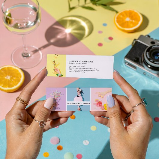 Moderner Fotografie-Chic-Foto-Collage-Fotograf Mini Visitenkarte