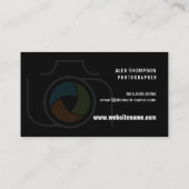 Moderner Fotografie-Kamera-Farbfensterladen Visitenkarte (Rückseite)