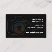 Moderner Fotografie-Kamera-Farbfensterladen Visitenkarte (Rückseite)