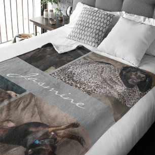 Moderner Fotomaterial Hund grau Fleecedecke