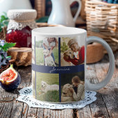 Moderner Fotomaterial Hund Navy Blue Kaffeetasse