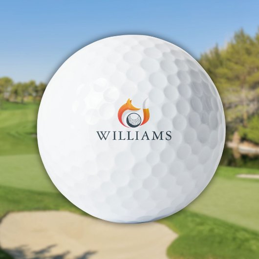 Moderner Fox- und Ball-Personalisierter Name Golfball