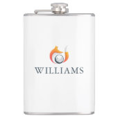 Moderner Fox- und Golfball-Personalisierter Name Flachmann (Vorderseite)