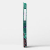 Moderner Fraktal Aquamarin Handgeschriebener Name Case-Mate iPhone Hülle (Rückseite / Links)