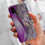 Moderner Fraktal Lila Handgeschriebener Name Case-Mate iPhone Hülle<br><div class="desc">Dieses Design ist auch auf anderen Telefonmodellen erhältlich. Wählen Sie Gerätetyp aus, um andere iPhone-, Samsung Galaxy- oder Google-Hüllen zu sehen. Einige Stile können geändert werden, indem Sie Style auswählen, wenn dies eine Option ist. Dieses Design kann in dem Bereich personalisiert werden, der durch das Ändern des Fotos und/oder Textes...</div>