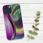 Moderner Fraktal Lila Handgeschriebener Name Case-Mate iPhone 14 Hülle<br><div class="desc">Dieses Design ist auch auf anderen Telefonmodellen erhältlich. Wählen Sie Gerätetyp aus, um andere iPhone-, Samsung Galaxy- oder Google-Hüllen zu sehen. Einige Stile können geändert werden, indem Sie Style auswählen, wenn dies eine Option ist. Dieses Design kann in dem Bereich personalisiert werden, der durch das Ändern des Fotos und/oder Textes...</div>