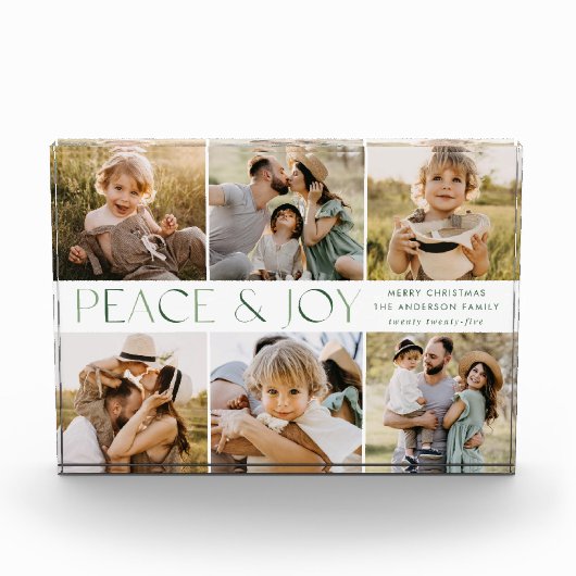 Moderner Frieden und Freude an Weihnachten Fotoblock (Vorderseite)