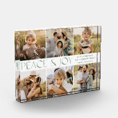 Moderner Frieden und Freude an Weihnachten Fotoblock (Links)