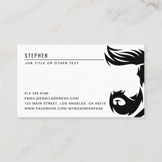 Moderner Friseur aus Schwarz und Weiß Visitenkarte (Rückseite)