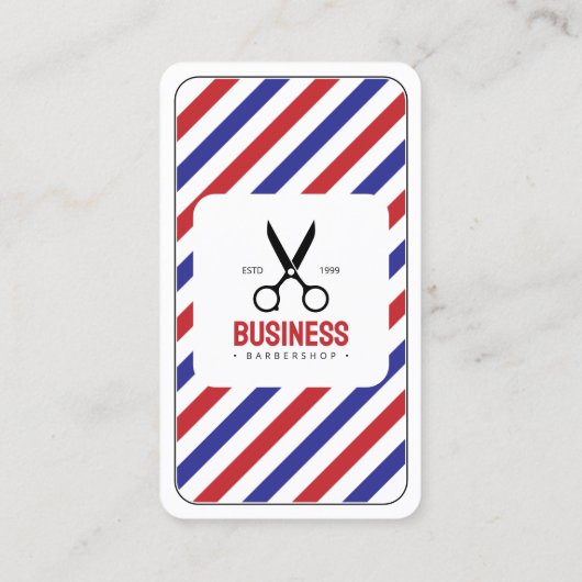 Moderner Friseur Barbershop Friseur Weißer Roter R Visitenkarte (Rückseite)