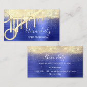 Moderner Friseur Coiffeur Schere Gold Royal Visitenkarte (Vorne/Hinten)