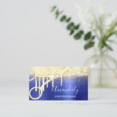 Moderner Friseur Coiffeur Schere Gold Royal Visitenkarte (Stehend Vorderseite)