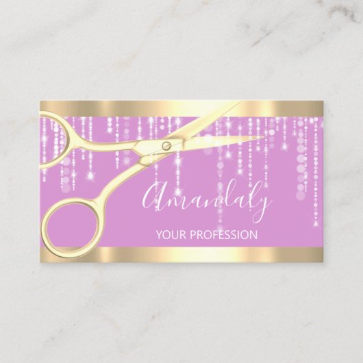 Moderner Friseur Coiffeur Schere Tropfen Park Visitenkarte (Vorderseite)