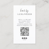 Moderner Friseur-Foto-QR-Code Visitenkarte (Rückseite)