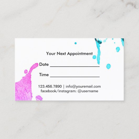 Moderner Friseur für Wasserfarben - Termin #3 (Rückseite)