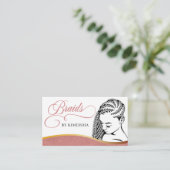 Moderner Friseur in Rosa und Weiß Visitenkarte (Stehend Vorderseite)