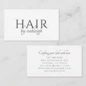 Moderner Friseur Minimal Typography Visitenkarte (Vorne/Hinten)