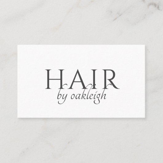 Moderner Friseur Minimal Typography Visitenkarte (Vorderseite)