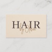 Moderner Friseur mit beigem Papier-QR-Code Visitenkarte (Vorderseite)