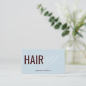 Moderner Friseur QR-Code blau rot Visitenkarte (Stehend Vorderseite)