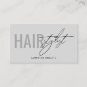 Moderner Friseur QR-Code grau Visitenkarte (Vorderseite)