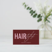 Moderner Friseur QR-Code rot Visitenkarte (Stehend Vorderseite)