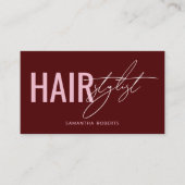 Moderner Friseur QR-Code rot Visitenkarte (Vorderseite)