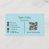 Moderner Friseur QR-Code Visitenkarte (Rückseite)
