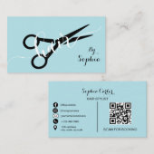 Moderner Friseur QR-Code Visitenkarte (Vorne/Hinten)