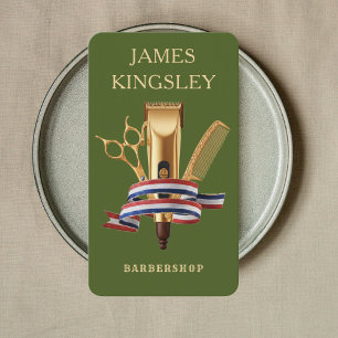 Moderner Friseur-Schnitt Barber's Moss Green Visitenkarte