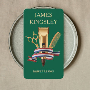 Moderner Friseur-Schnitt Friseur Hunter Green Visitenkarte