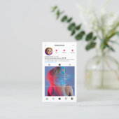 Moderner Friseur Schönheitssalon Instagram QR Visitenkarte (Stehend Vorderseite)