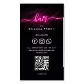 Moderner Friseur Schönheitssalon QR Magnetische Visitenkarte (Vorderseite Vertikal)
