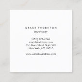 Moderner Friseur Schwarz-Weiß-Salon Quadratische Visitenkarte (Rückseite)