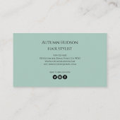 Moderner Friseur-Script Mint Pink Visitenkarte (Rückseite)