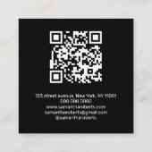 Moderner Friseur-Script Schwarz QR-Code Quadratische Visitenkarte (Rückseite)