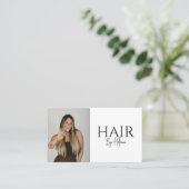 Moderner Friseur-Stylist QR-Code Visitenkarte (Stehend Vorderseite)