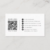 Moderner Friseur-Stylist QR-Code Visitenkarte (Rückseite)