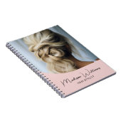 Moderner Friseur Stylist Salon Custom Foto Script Notizblock (Rechte Seite)