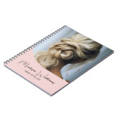 Moderner Friseur Stylist Salon Custom Foto Script Notizblock (Linke Seite)