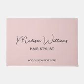 Moderner Friseur Stylist Salon Pink Fußmatte (Vorderseite)