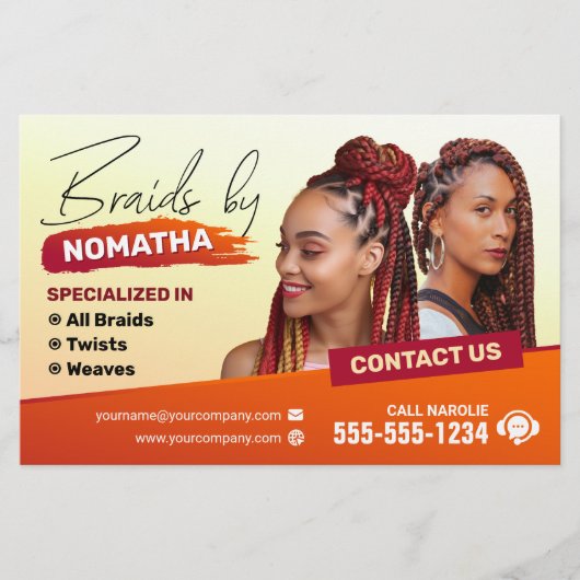 Moderner Friseursalon Braid Stylist Flyer (Vorne)