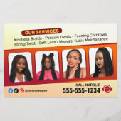 Moderner Friseursalon Braid Stylist Flyer (Hinten)