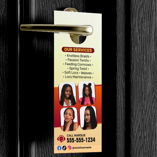 Moderner Friseursalon Braid Stylist Türanhänger