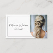 Moderner Friseursalon-Foto-QR-Code Weiß Visitenkarte (Vorderseite)