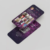 Moderner Friseursalon Instagram Glitzer Pink Visitenkarte