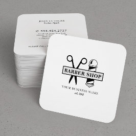 Moderner Friseursalon Logo Name beruflicher Salon Quadratische Visitenkarte