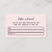 Moderner Friseursalon Rosa Rosa Blau Visitenkarte (Rückseite)