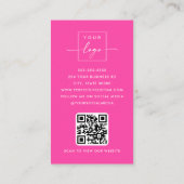 Moderner Friseursalon Stylist heiß rosa Visitenkarte (Rückseite)