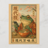 Moderner Frog Ramen - Retro-japanischer Stil Postkarte (Vorderseite)